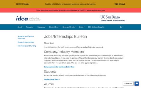 Jobs/Internships Bulletin | Jacobs School of Engineering