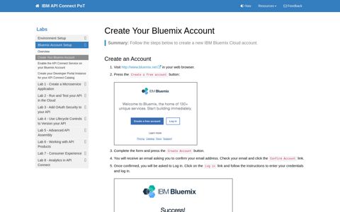 Create Your Bluemix Account | IBM API Connect PoT