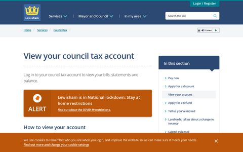 View your council tax account - Lewisham Council