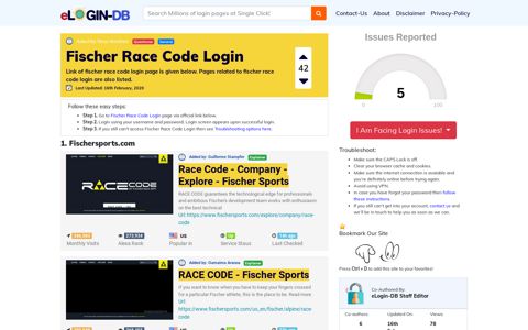 Fischer Race Code Login