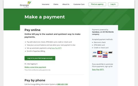 Make a Payment | Grange Insurance