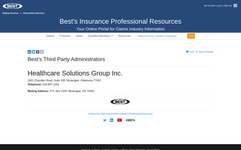 Healthcare Solutions Group Inc. | Third Party Administrators ...