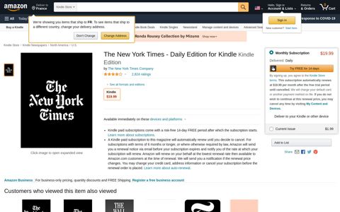 The New York Times - Daily Edition for Kindle ... - Amazon.com