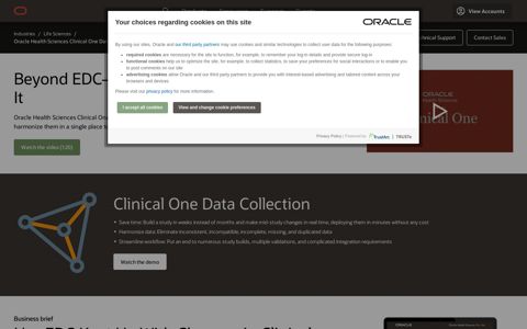 Health Sciences Clinical One Data Collection | Oracle