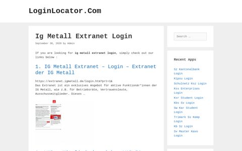 Ig Metall Extranet Login - LoginLocator.Com