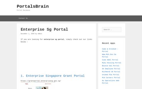 Enterprise Sg - Enterprise Singapore Grant Portal