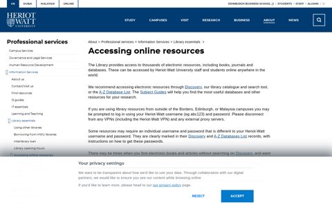 Accessing online resources - Heriot-Watt University