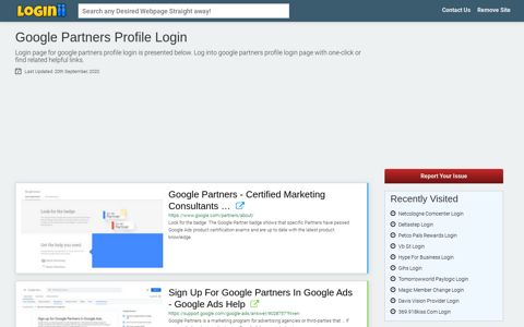 Google Partners Profile Login - Loginii.com