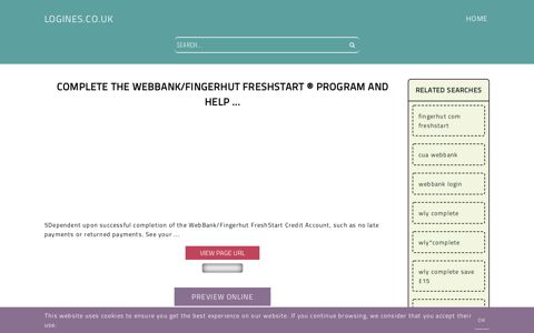 Complete the WebBank/Fingerhut FreshStart ® program and ...
