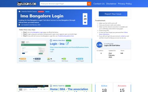 Ima Bangalore Login - Logins-DB