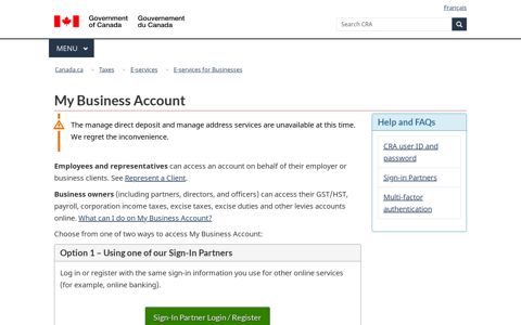 My Business Account - Canada.ca