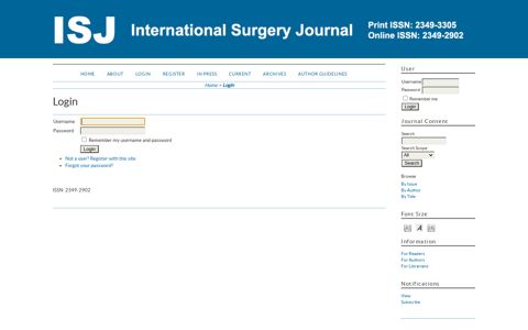 Login - International Surgery Journal