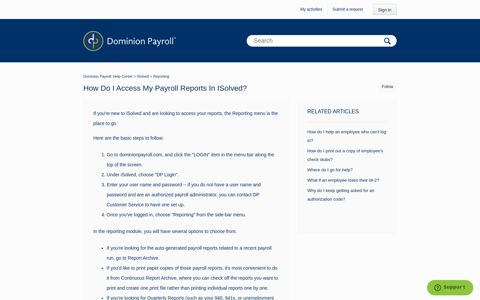 How do I access my payroll reports in iSolved? – Dominion ...