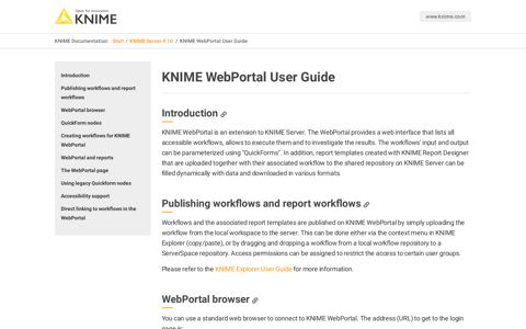 KNIME WebPortal User Guide - KNIME Documentation