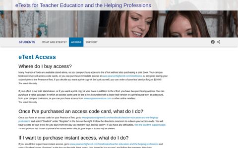 Access | Students | eTextbooks for Teacher Education and the ...