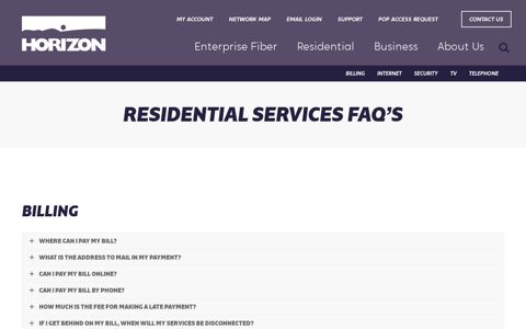 FAQs | Horizon | Internet Service Provider | Ohio Area