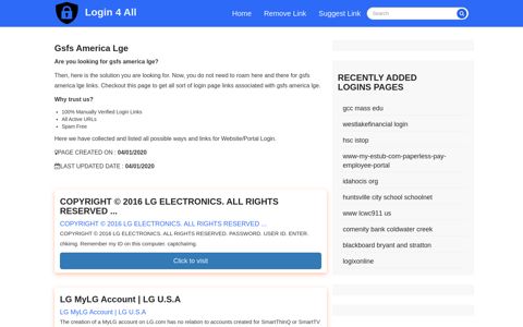 gsfs america lge - Official Login Page [100% Verified]