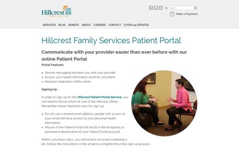 Hillcrest Family Services Patient Portal - Dubuque