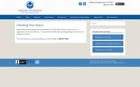 Checking Your Status - Housing Authority