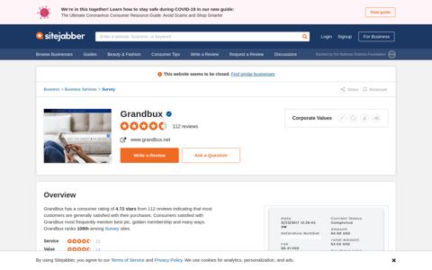 Grandbux Reviews - 112 Reviews of Grandbux.net | Sitejabber