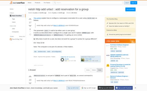 netsh http add urlacl : add reservation for a group - Stack ...