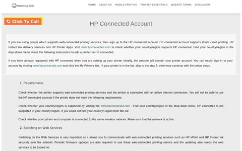 HP connected Account - hp123.co