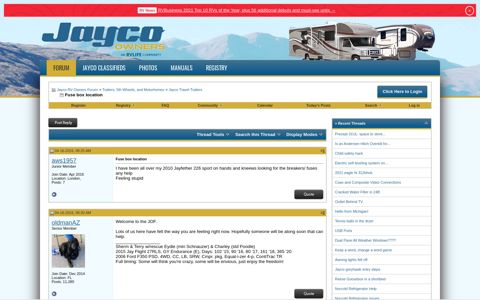 Fuse box location - Jayco RV Owners Forum