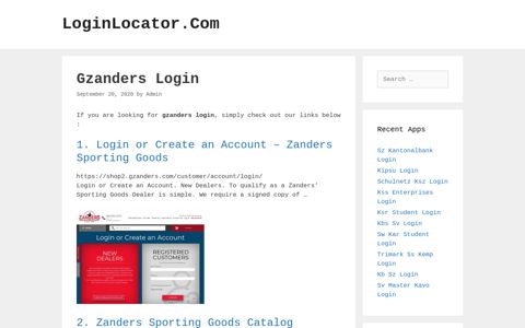 Gzanders Login - LoginLocator.Com