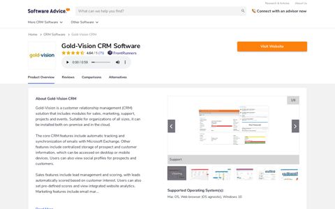 Gold-Vision CRM Software - 2020 Reviews & Demo