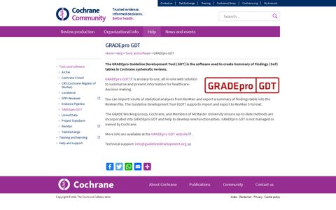 GRADEpro GDT | Cochrane Community