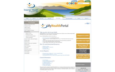 MyHealthPortal - Interior Health Authority
