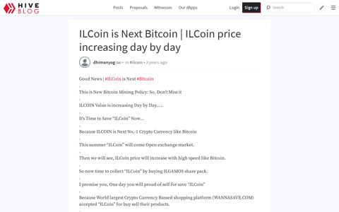 ILCoin is Next Bitcoin | ILCoin price increasing day by day ...