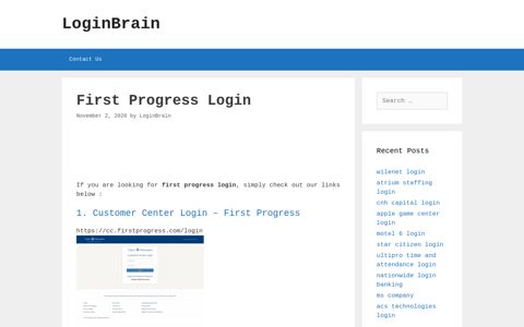 First Progress - Customer Center Login - First Progress