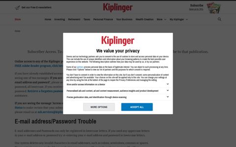 Online Access Problem? | Kiplinger