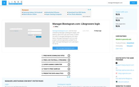 Visit Manager.likestagram.com - Likegrowers login.