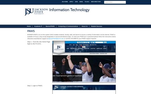 PAWS | Information Technology - Jackson State University