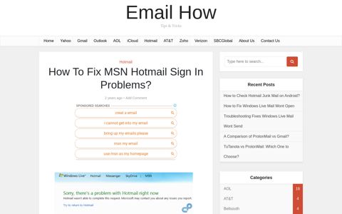 7 Steps To Fix MSN Hotmail or Outlook Sign In Problem