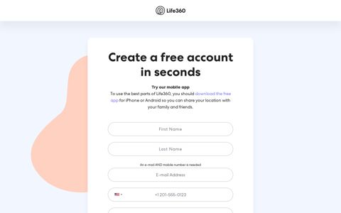 Web Sign Up for Life360 - Life360