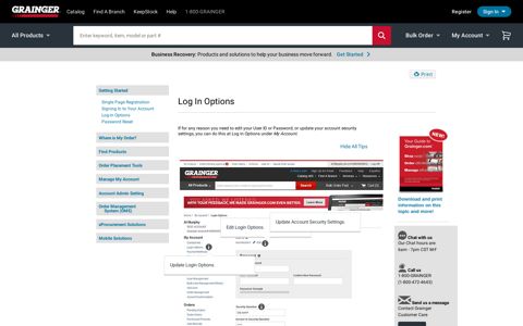 Log In Options for Your Account - Getting Started - Grainger ...