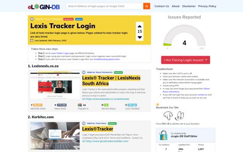 Lexis Tracker Login - A database full of login pages from all ...