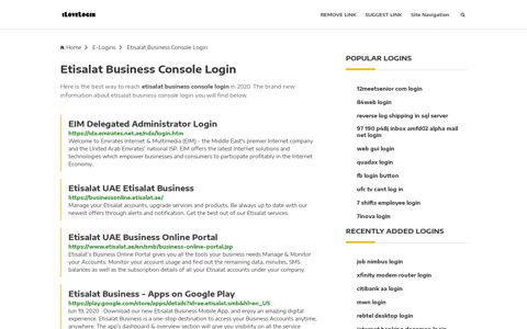 Etisalat Business Console Login ❤️ One Click Access - iLoveLogin