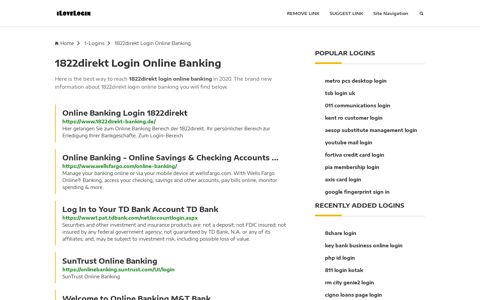 1822direkt Login Online Banking ❤️ One Click Access - iLoveLogin