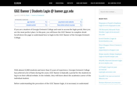 GGC Banner | Students Login @ banner.ggc.edu - eLogin