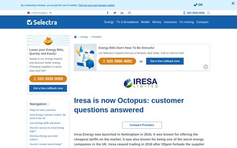 Iresa is now Octopus: customer questions answered - Selectra