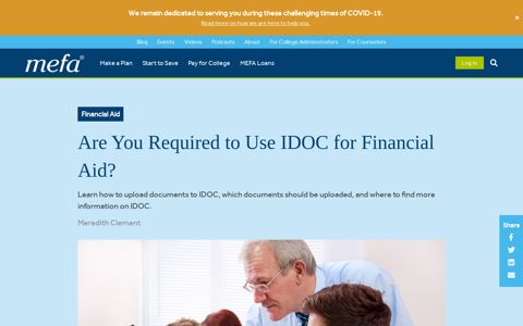 Are You Required to Use IDOC for Financial Aid? - MEFA