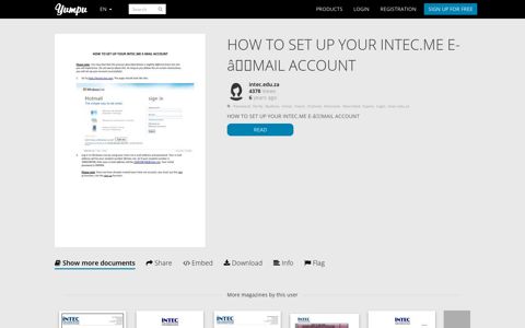 HOW TO SET UP YOUR INTEC.ME E-â€ MAIL ACCOUNT