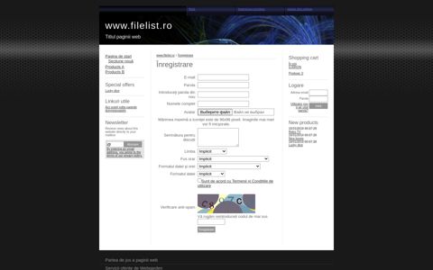 Inregistrare - www.filelist.ro - Pagina de start - Webgarden