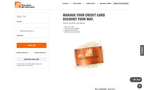 The Home Depot® Consumer Credit Card: Log In or Apply