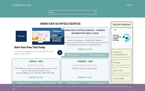 www kier uk myselfservice - General Information about Login