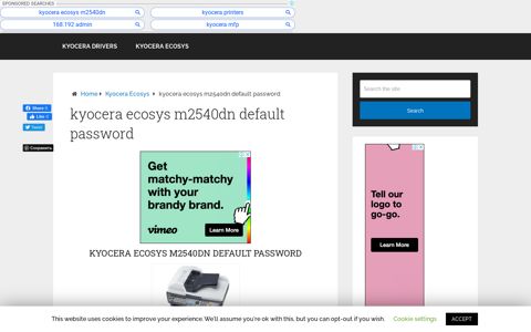 kyocera ecosys m2540dn default password - Kyocera Ecosys ...